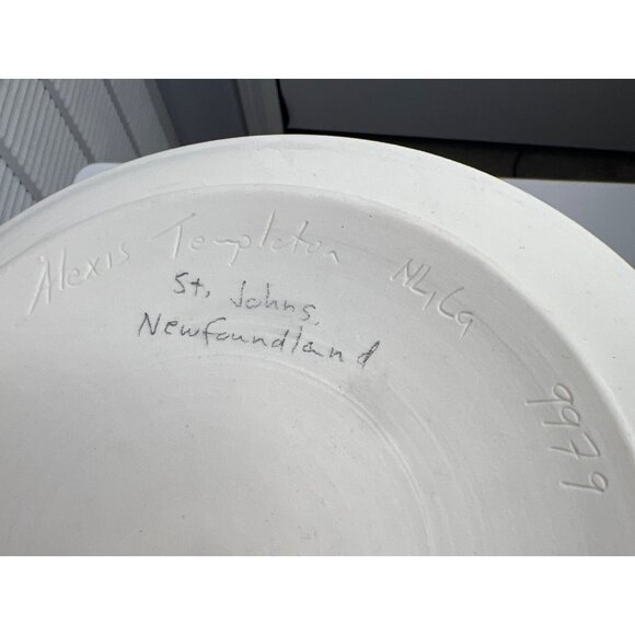 Alexis Templeton Newfoundland Glazed Ceramic Plate 6.5" Blue & White Handcrafted - Picture 5 of 7